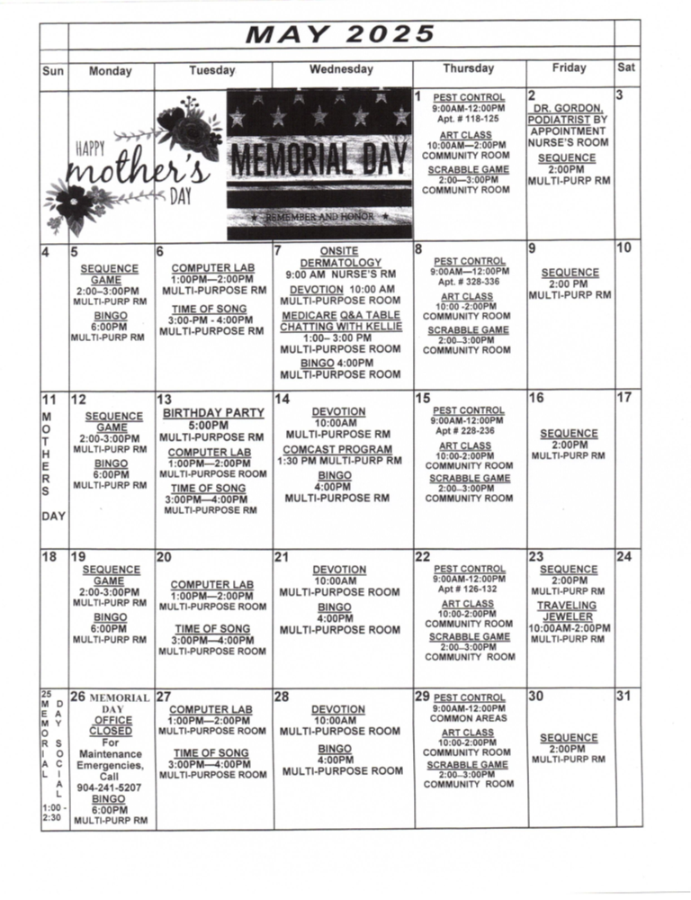 Pablo Hamlet Calendar
