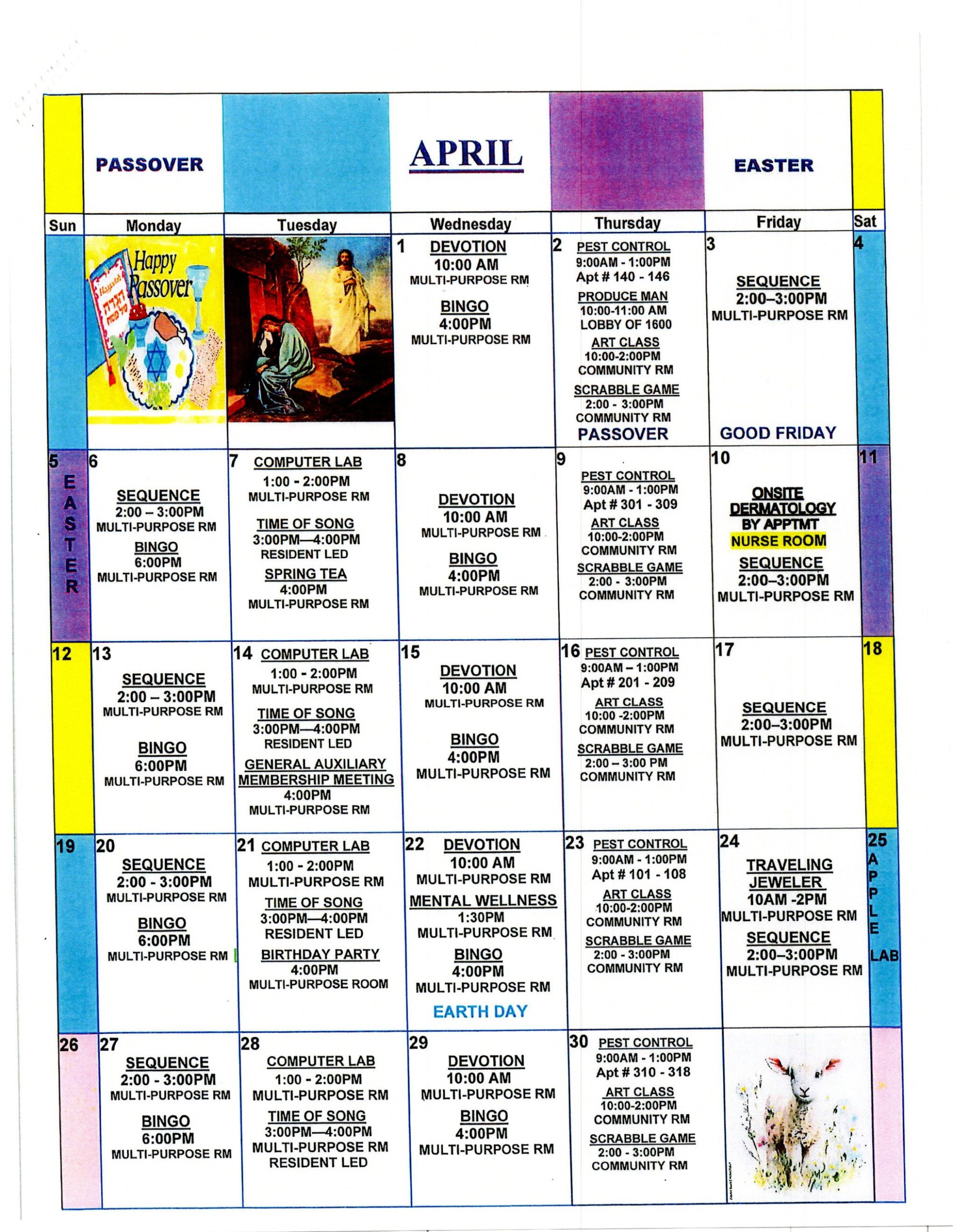 Pablo Hamlet Calendar